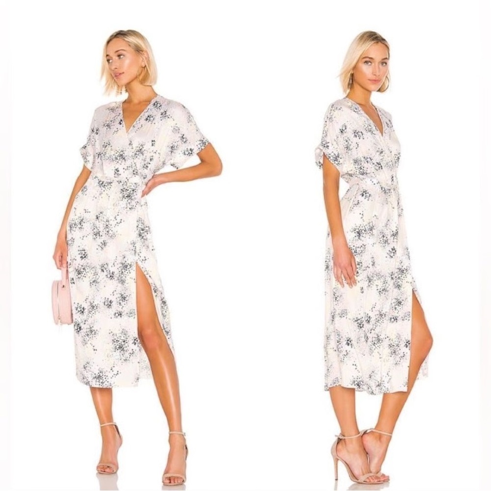 Equipment Tavine Silk Floral Kimono Midi Wrap Dress Size 0 NWT
